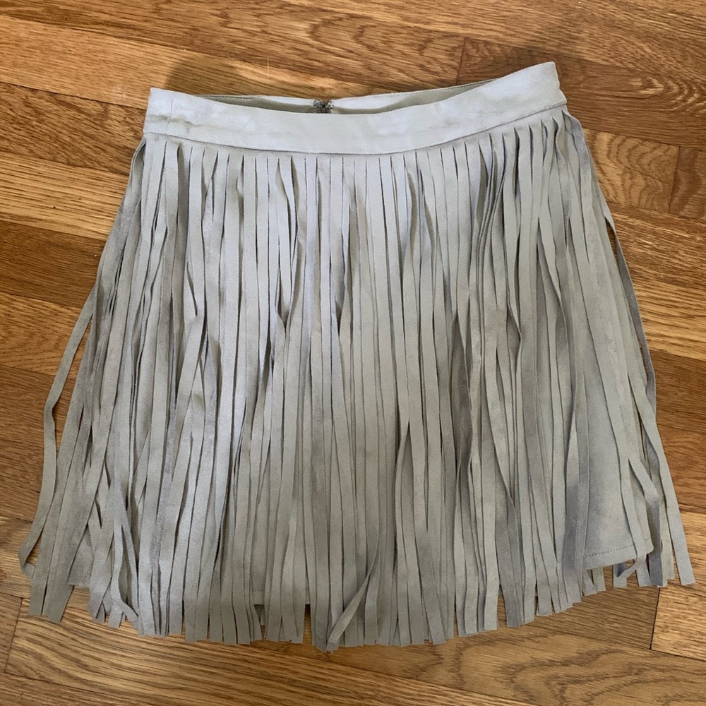 BB Dakota Suede Fringe Skirt